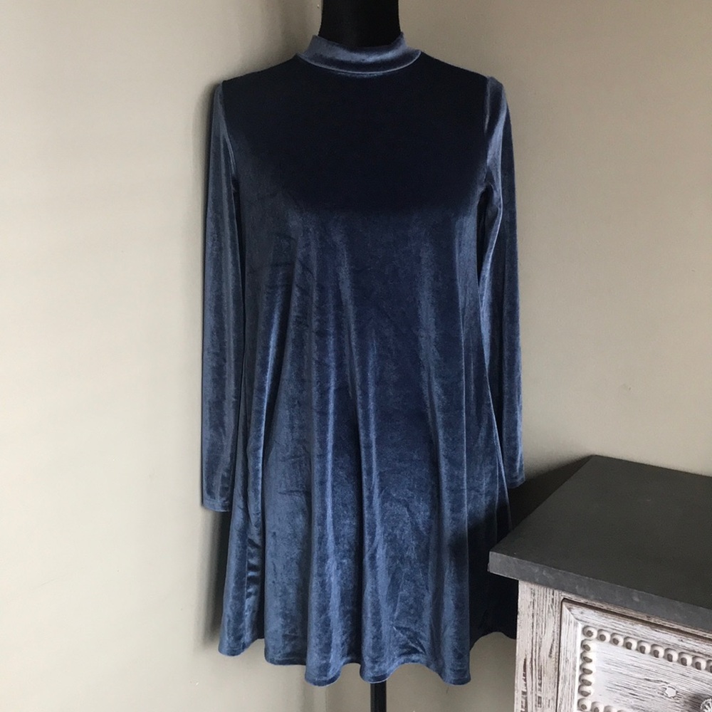 Forever 21 - Velvet Blue Dress, Size Small
